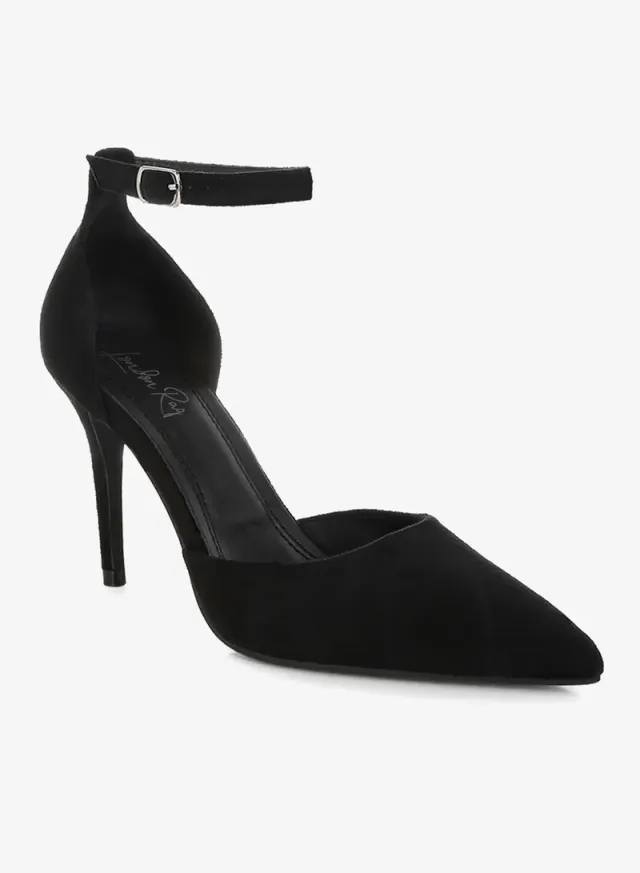 Microfiber Stiletto Sandals Black – image 2