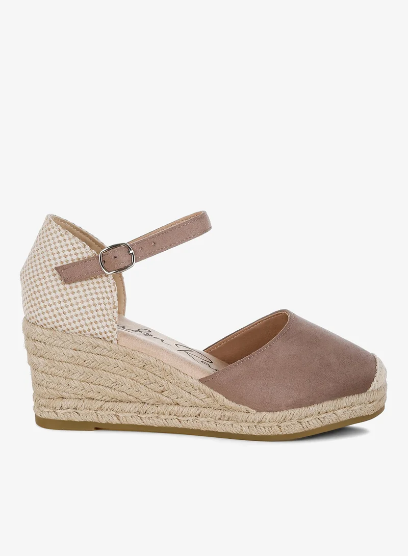 Microfiber Espadrilles Sandals Black, Beige