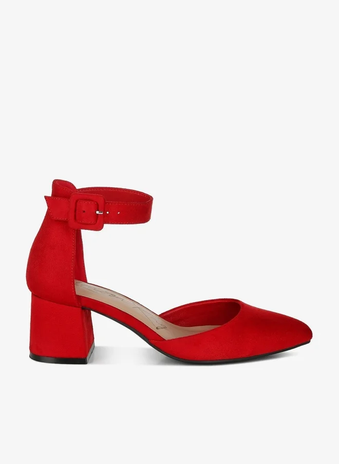 Mid Heel Sandals Red