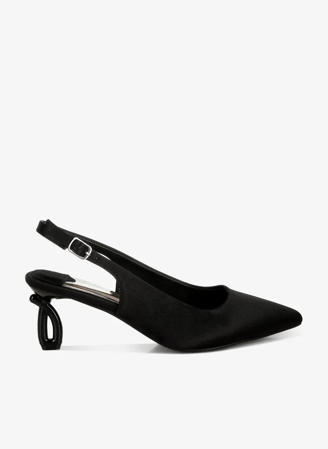 Satin Pointed Toe Slingbacks White