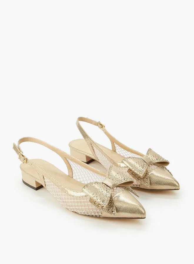 Women Bow Buckle Pointed Toe Shoes