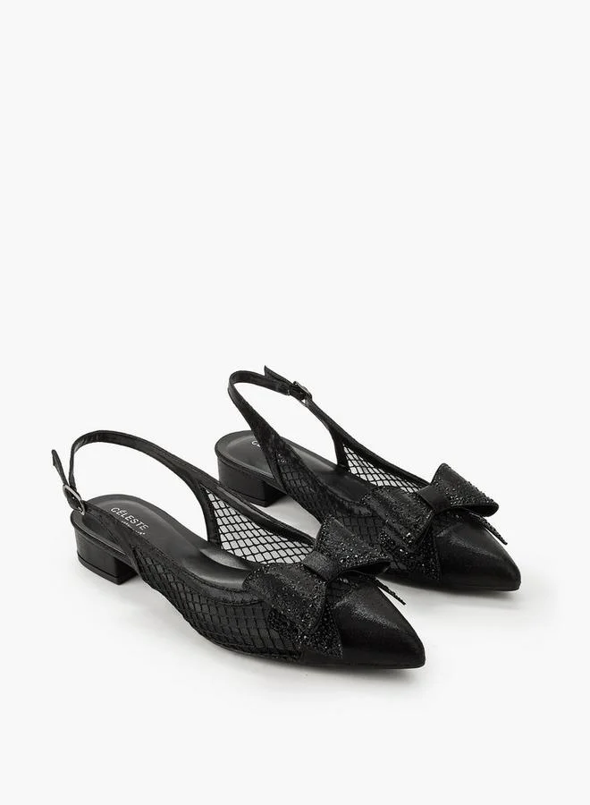 Women Bow Buckle Pointed Toe Shoes