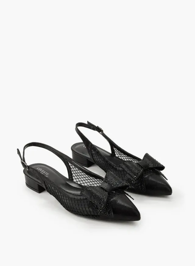 Women Bow Buckle Pointed Toe Shoes