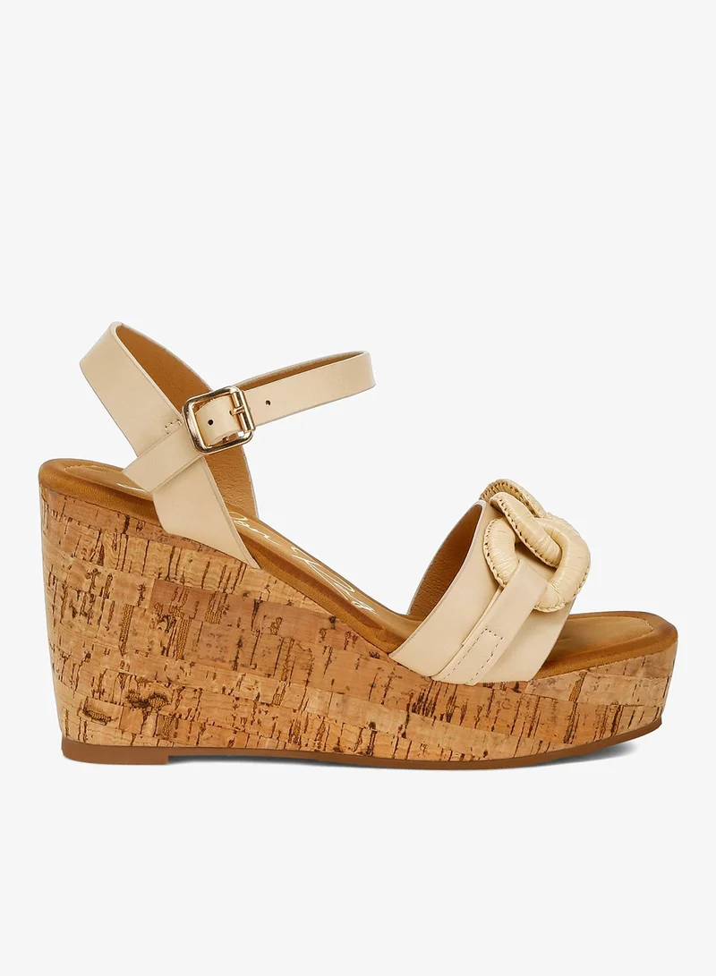 Chain Link Wedge Sandals Silver