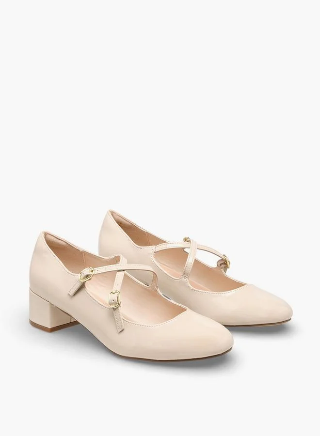 Women Buckle Block Heel Shoes