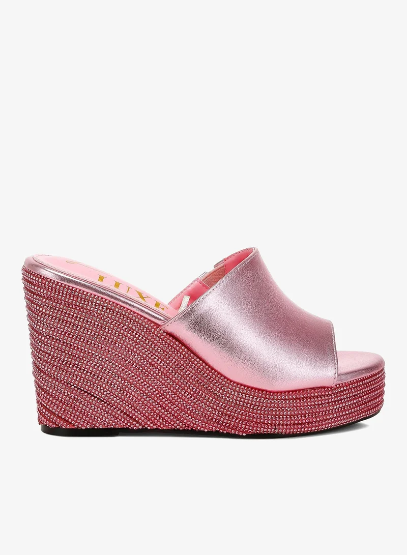 Wedge Peep Toe Sandals Black