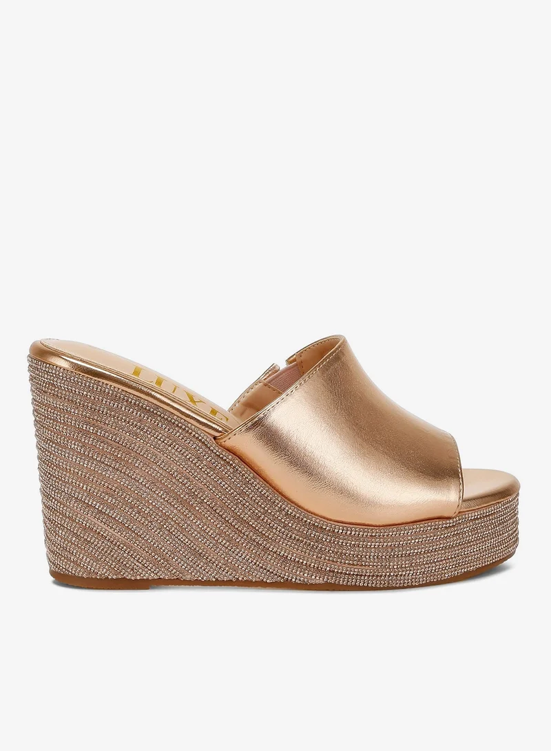 Wedge Peep Toe Sandals Black