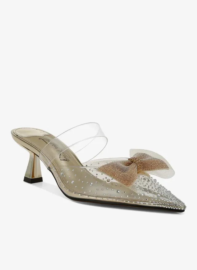 Embellished Bow Kitten Heels Black – image 3