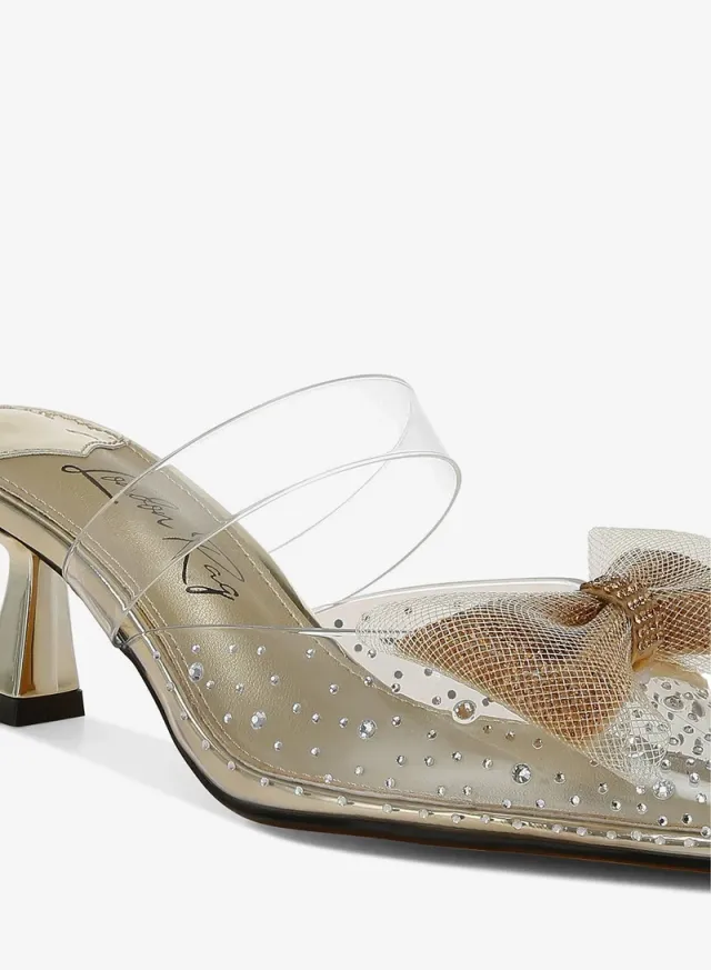 Embellished Bow Kitten Heels Black – image 6
