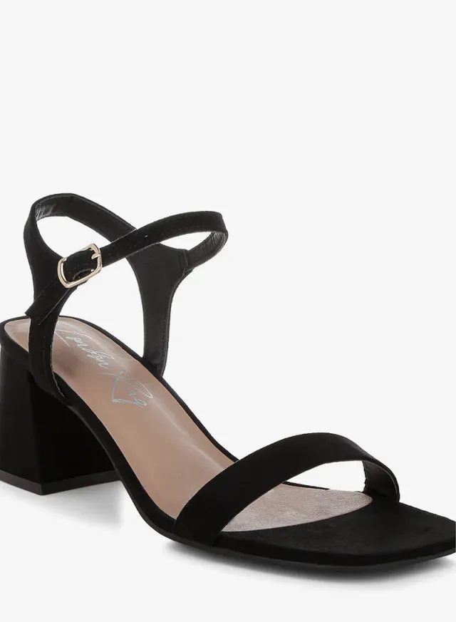 Square Toe Block Heels Black – image 5