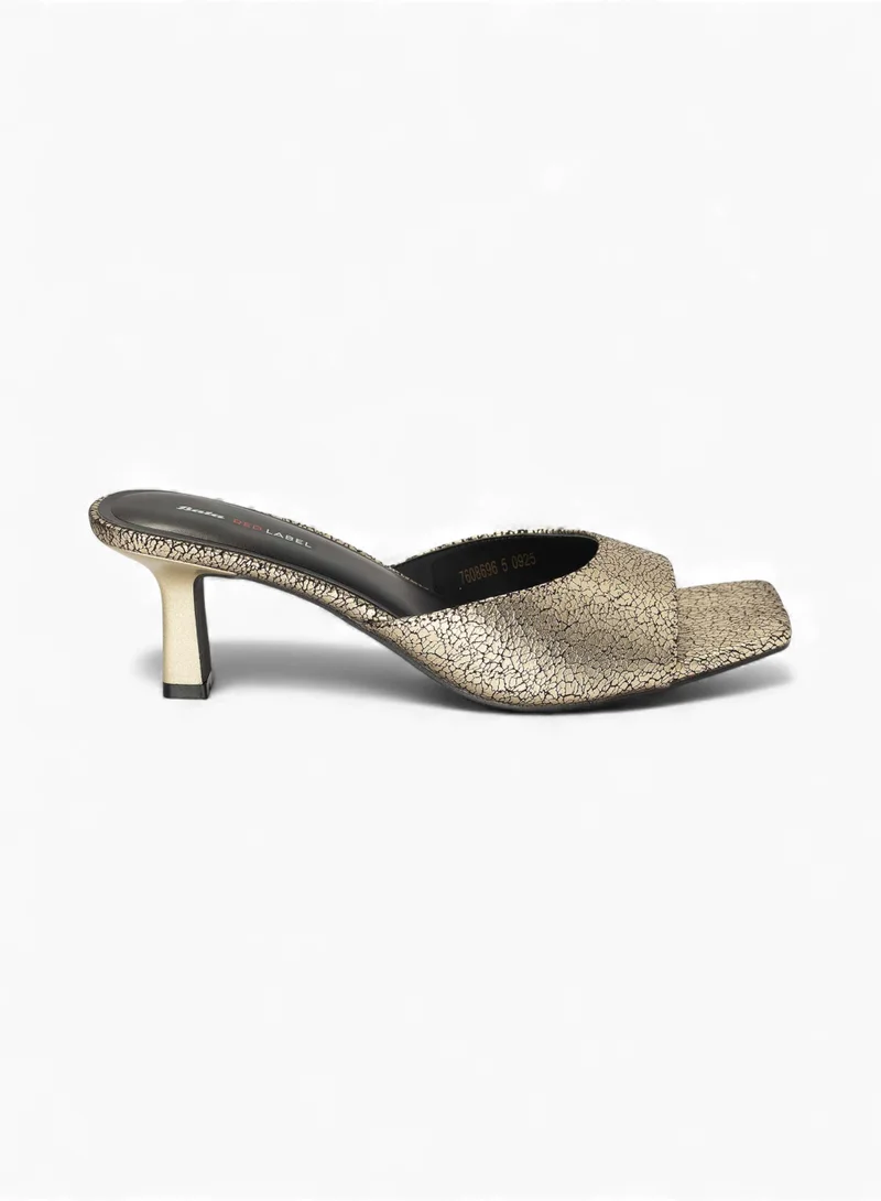Textured Heel Mule Sandals