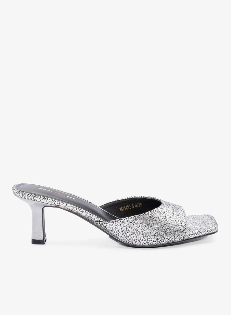 Textured Heel Mule Sandals