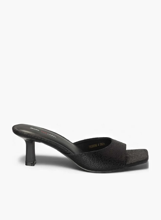 Textured Heel Mule Sandals