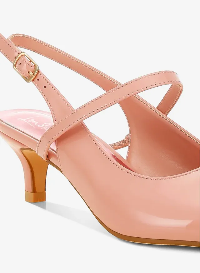 Kitten Heel Slingback Sandals Black – image 5