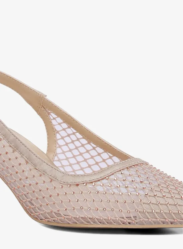 Rhinestone Slingback Mules Pink – image 5