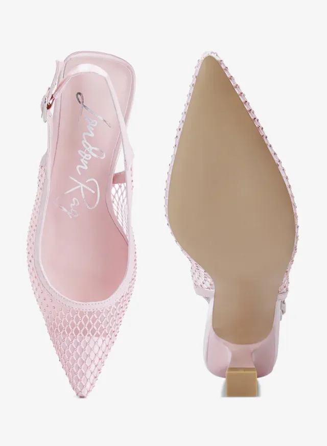 Rhinestone Slingback Mules Pink – image 5