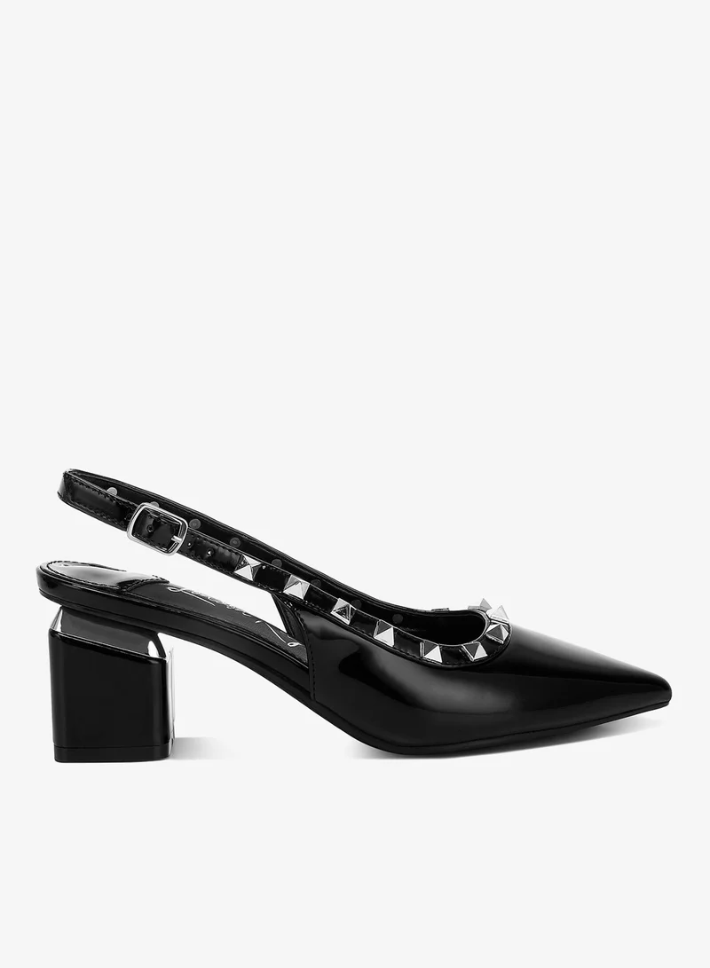 Studded Slingback Sandals Black