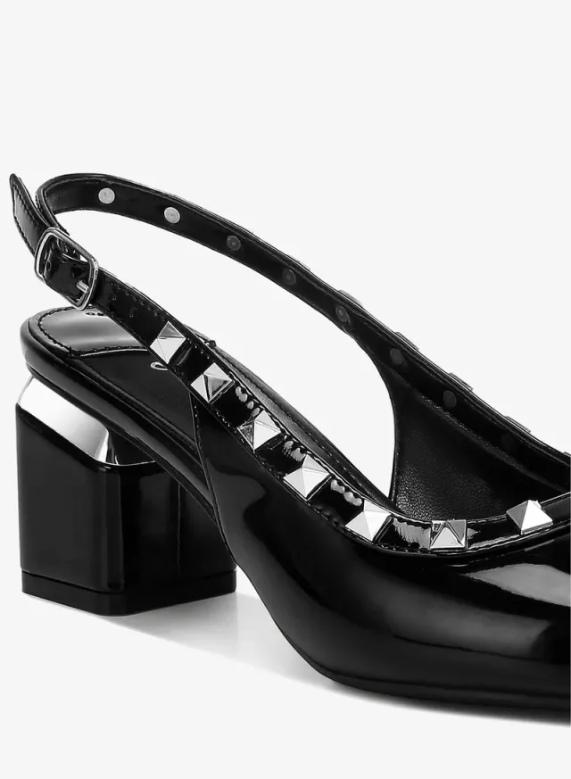 Studded Slingback Sandals Black – image 5