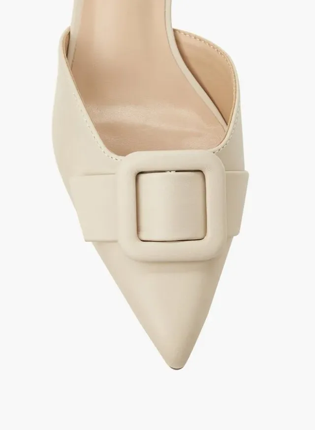 Women's Buckle Pointed Toe Kitten Heel Shoes – image 4