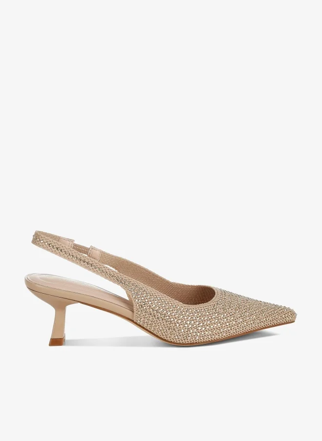 Flyknit Rhinestone Slingback Sandals White
