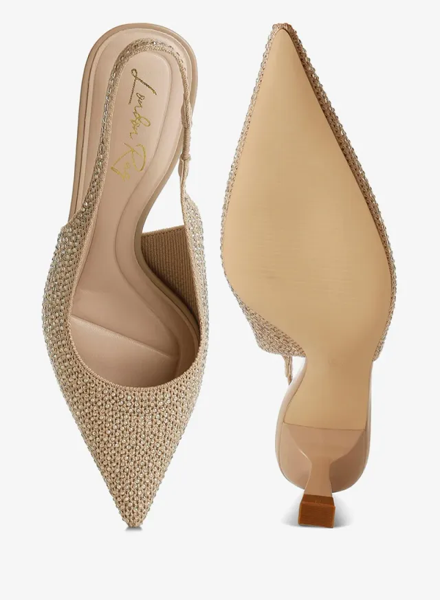 Flyknit Rhinestone Slingback Sandals White – image 4