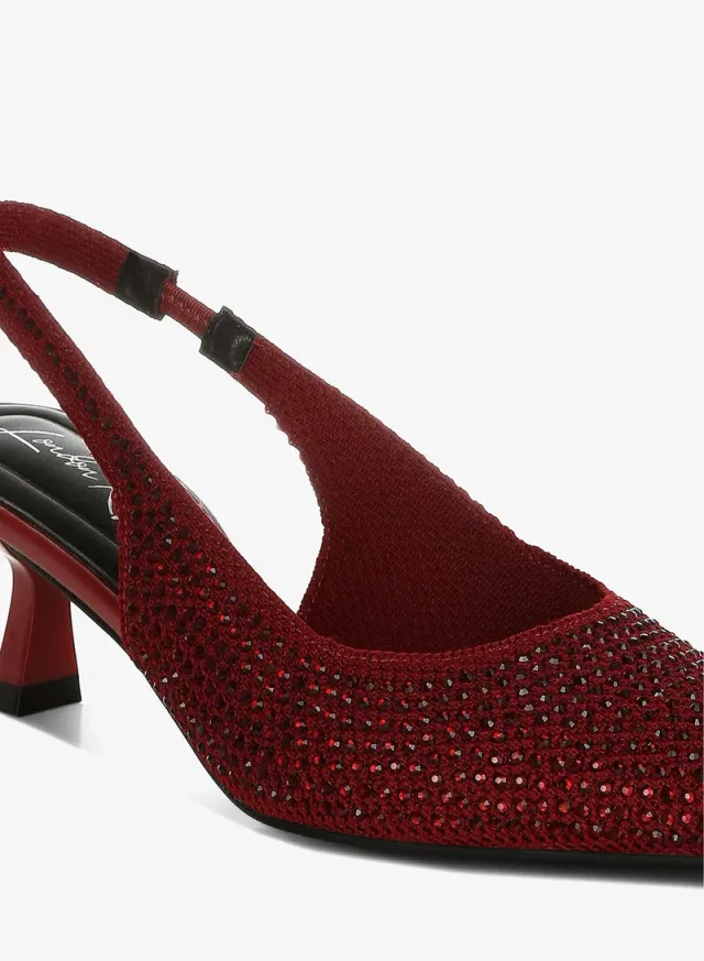 Flyknit Rhinestone Slingback Sandals White – image 4