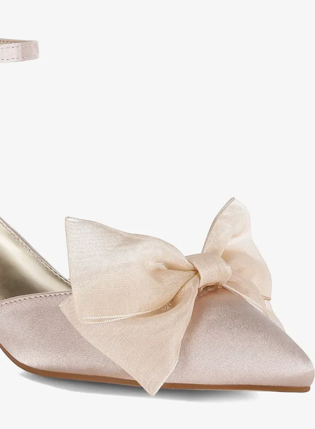 Bow Satin Sandals Black – image 5