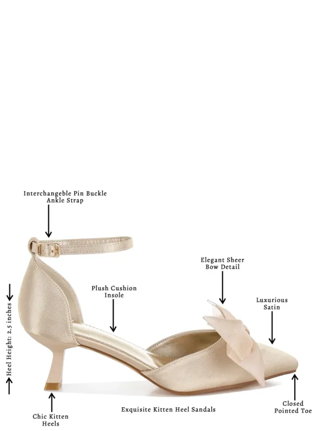 Bow Satin Sandals Black – image 6