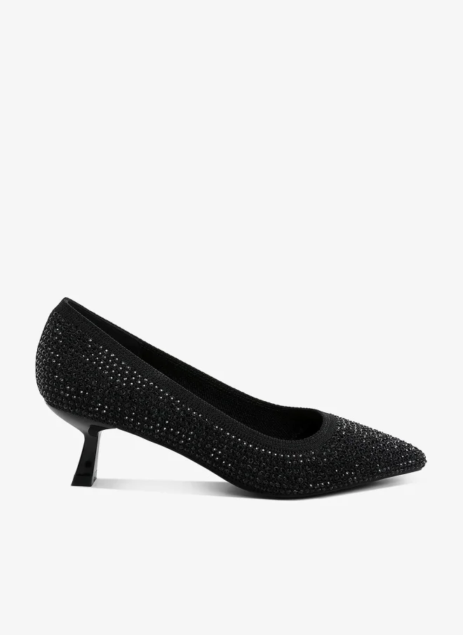Flyknit Rhinestone Pumps White