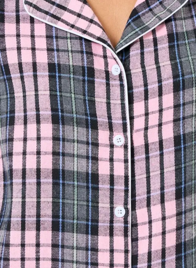Velvet Button Placket Shirt and Pyjama Set – image 4