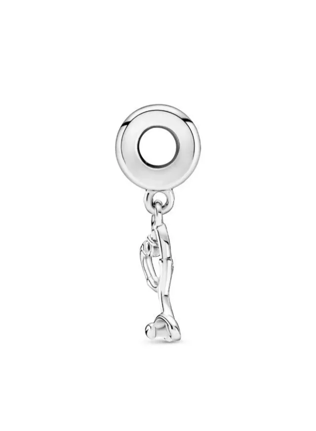 Sterling Silver Heart Dangle Charm with Cubic Zirconia for Pandora Bracelets