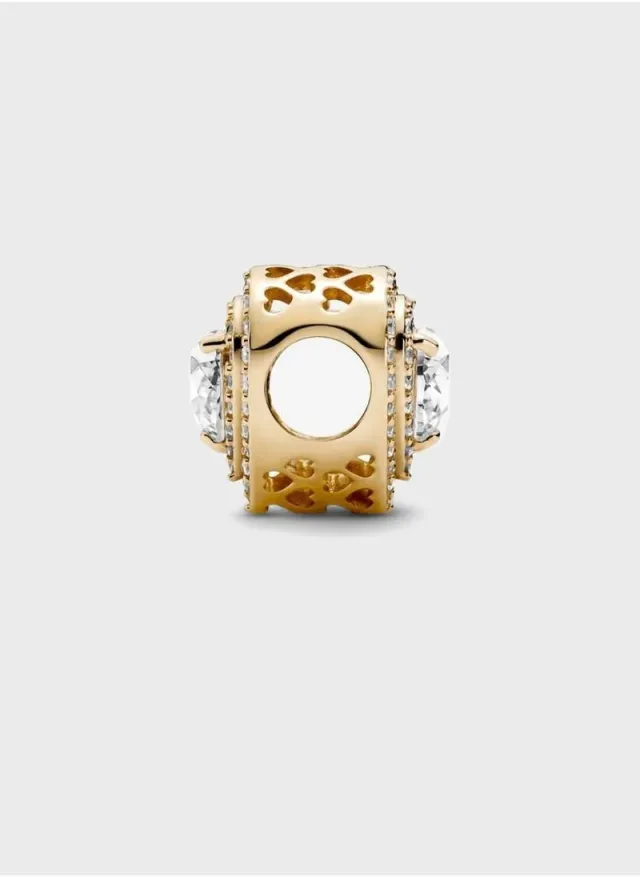 Sterling Silver Snowflake Charm with Cubic Zirconia – image 3