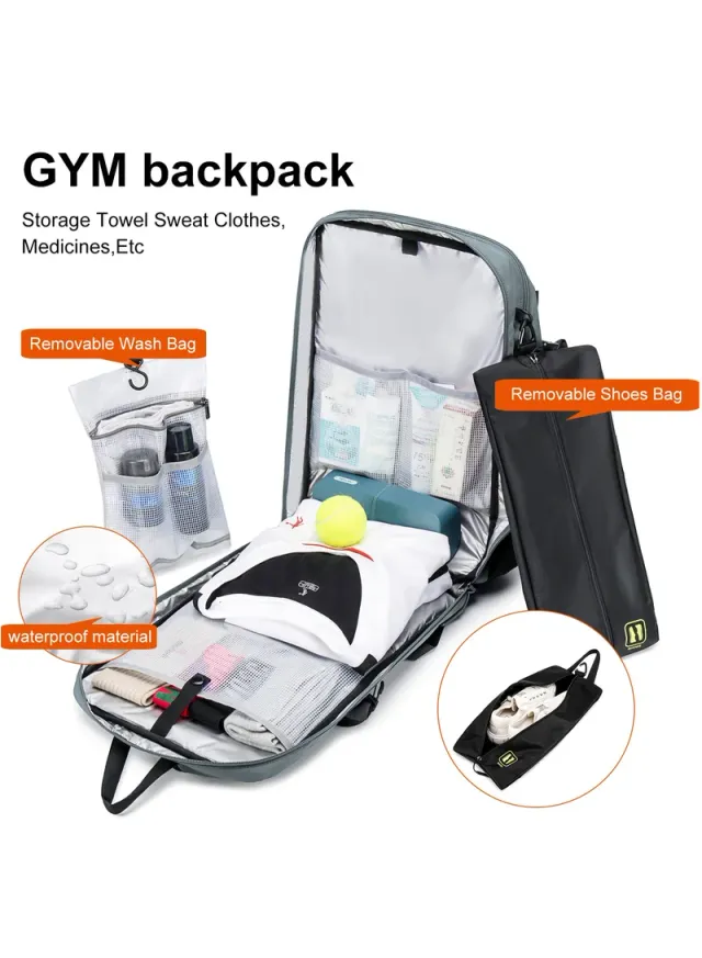 18.5" Water Resistant Gym Sports Backpack with USB Port - Blue – image 5
