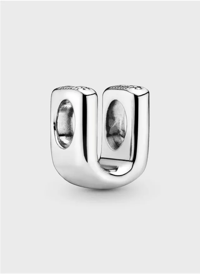 Gold Plated Metal Letter X Charm for Pandora Bracelet