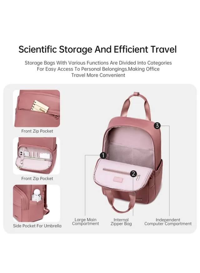 Women's Anti-Theft Water Resistant Laptop Backpack - Nostalgia Rose – image 9