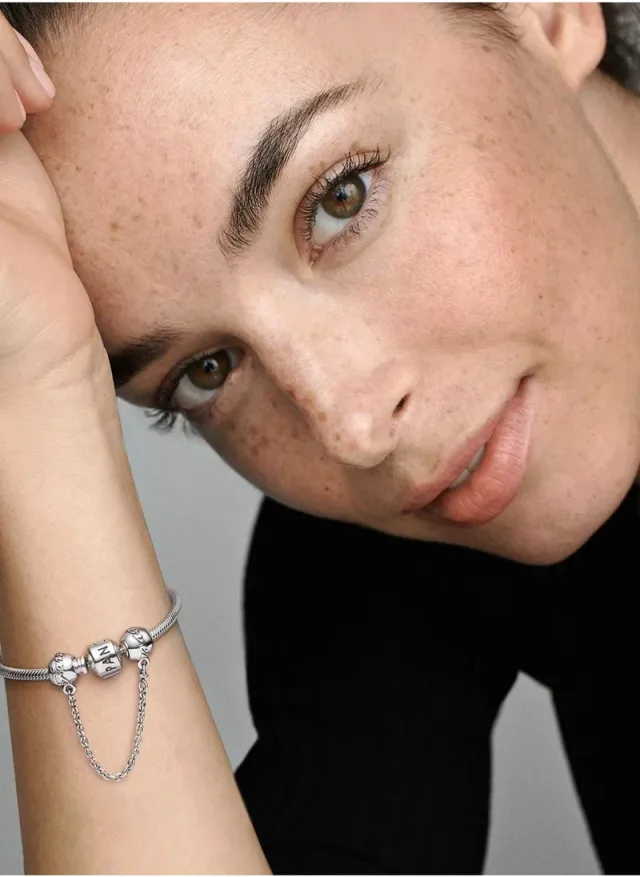 Sterling Silver Safety Chain Charm for Pandora Moments Bracelet – image 3