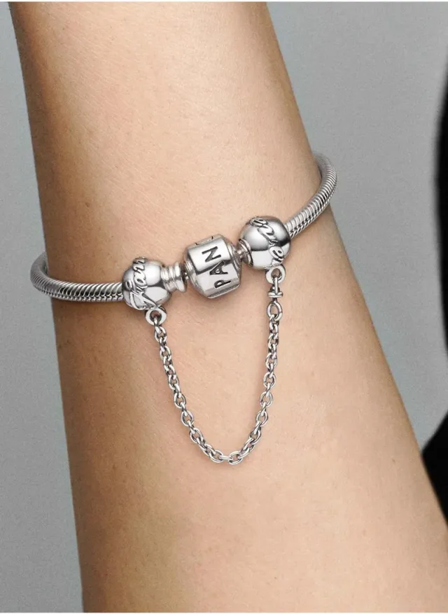 Sterling Silver Safety Chain Charm for Pandora Moments Bracelet – image 4