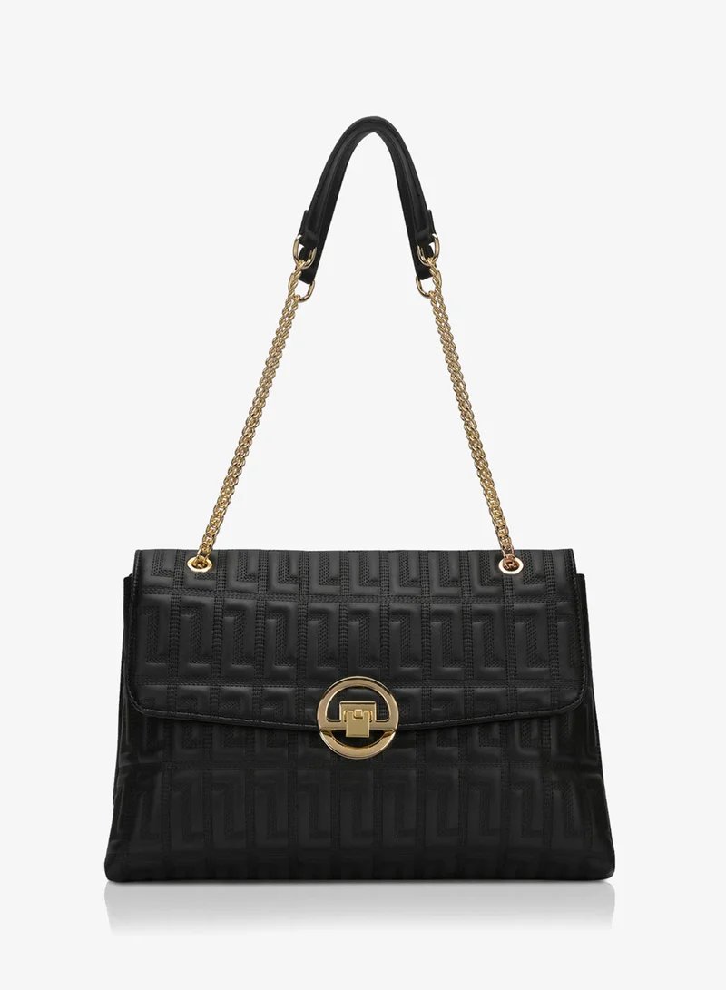 Luxe Eden25 Flap Satchel Black