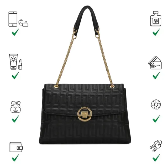 Luxe Eden25 Flap Satchel Black – image 5