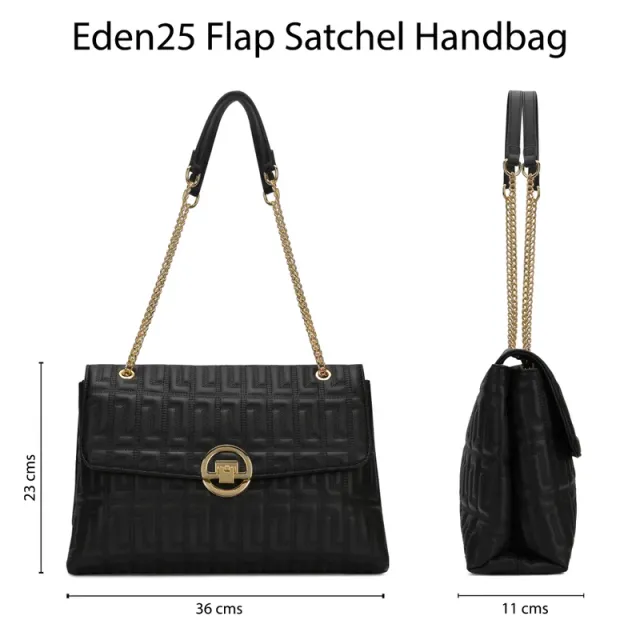 Luxe Eden25 Flap Satchel Black – image 7