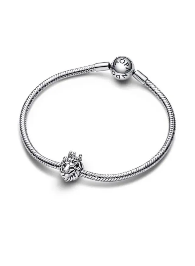 Sterling Silver Lion Charm with Cubic Zirconia for Pandora Bracelets – image 2