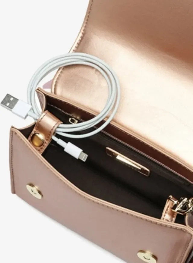 Peach Monogram Evening Crossbody Bag with Magnetic Closure – image 5