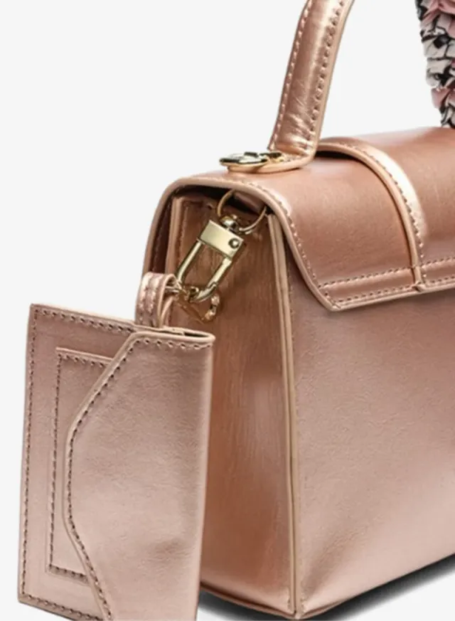 Peach Monogram Evening Crossbody Bag with Magnetic Closure – image 6