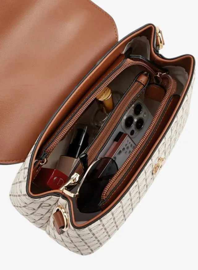 Paprika Women's Tan Monogram Match Back Handbag – image 6