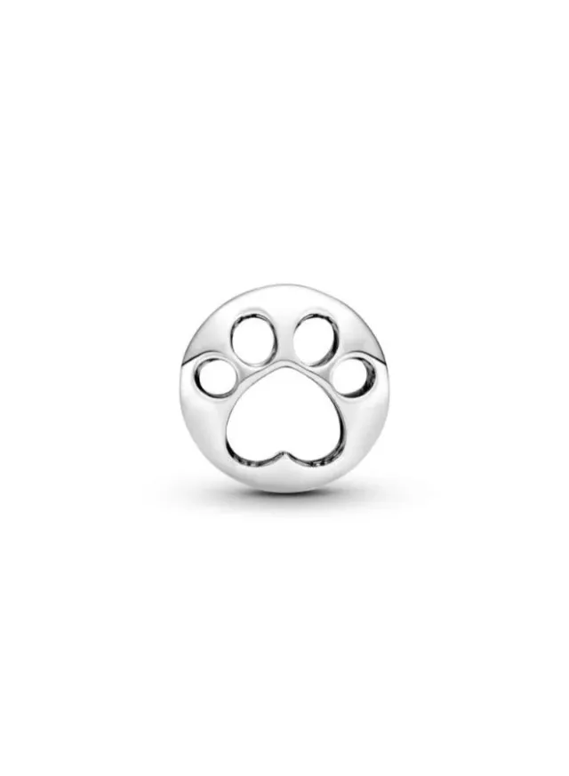 Sterling Silver Openwork Paw Print Charm with Jump Ring – image 2