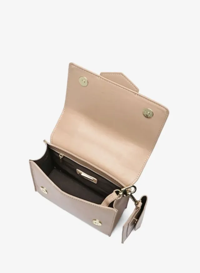 FYOR Beige Faux Leather Crossbody Bag with Kiss Lock Closure – image 3