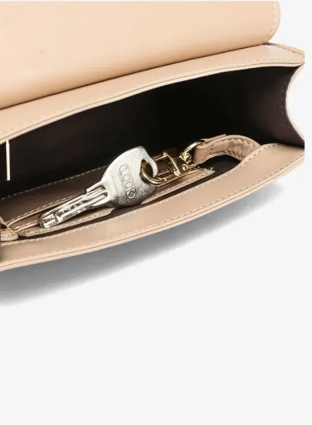 FYOR Beige Faux Leather Crossbody Bag with Kiss Lock Closure – image 4