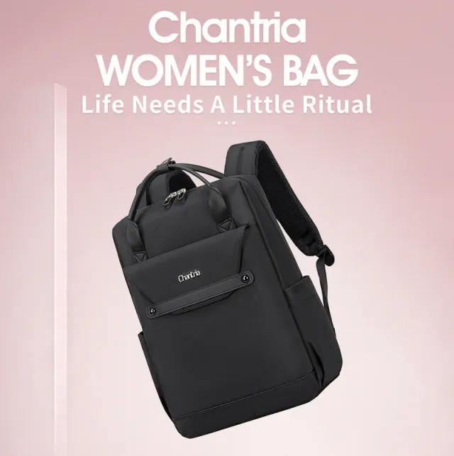 Women's Multifunctional Water Resistant Laptop Backpack - Black – image 11