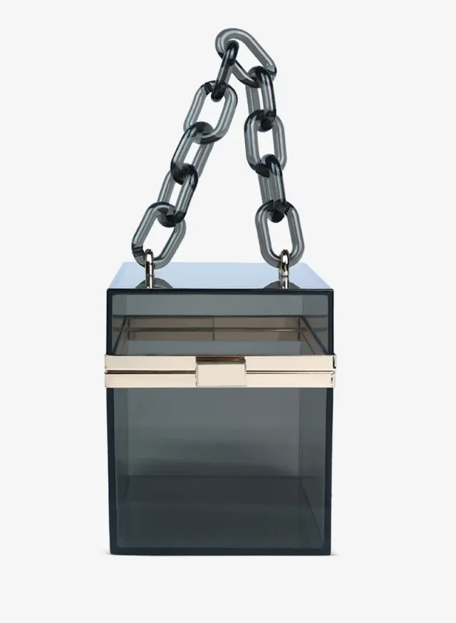 Clear Cuboid Box Clutch - Blue – image 5