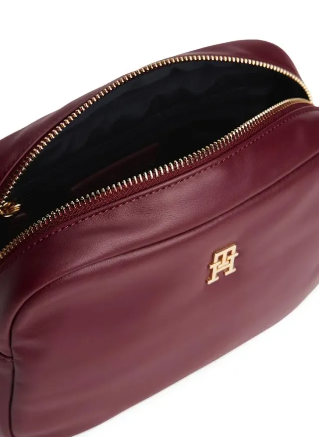 Black Rounded Camera Bag with Gold Hardware and Removable Strap – image 4